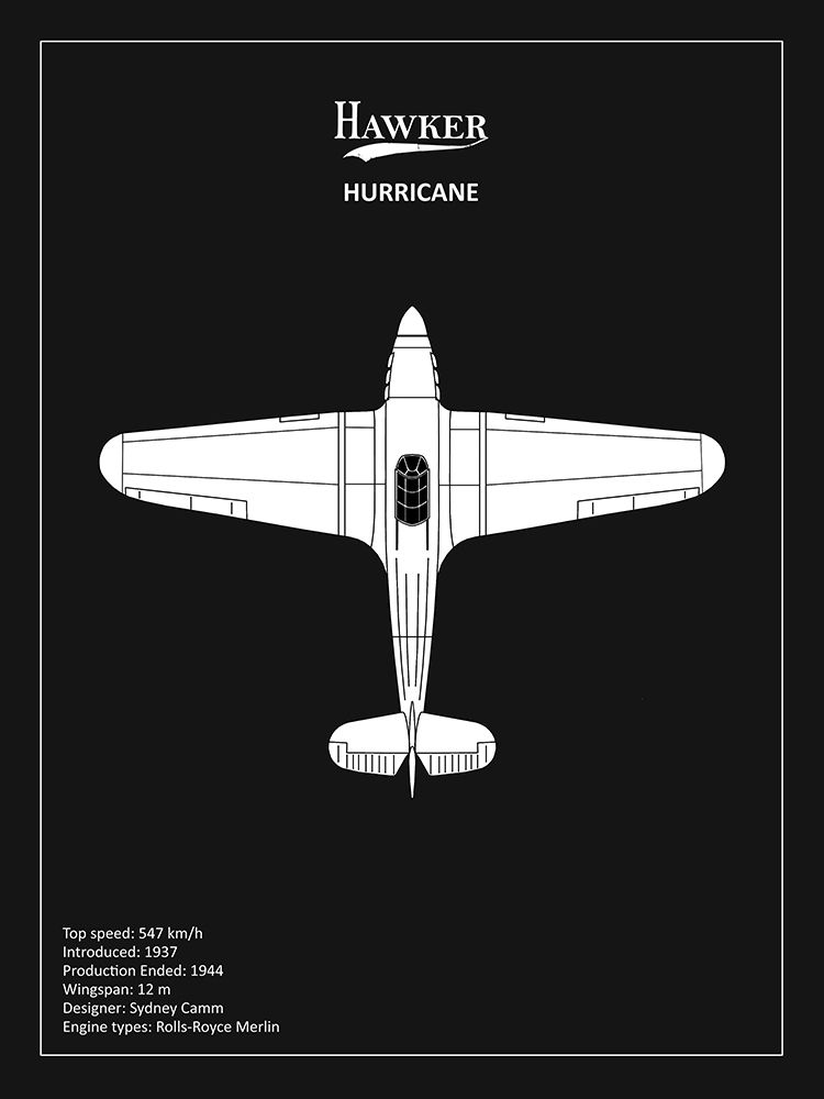 BP Hawker Hurricane Black art print by Mark Rogan for $57.95 CAD