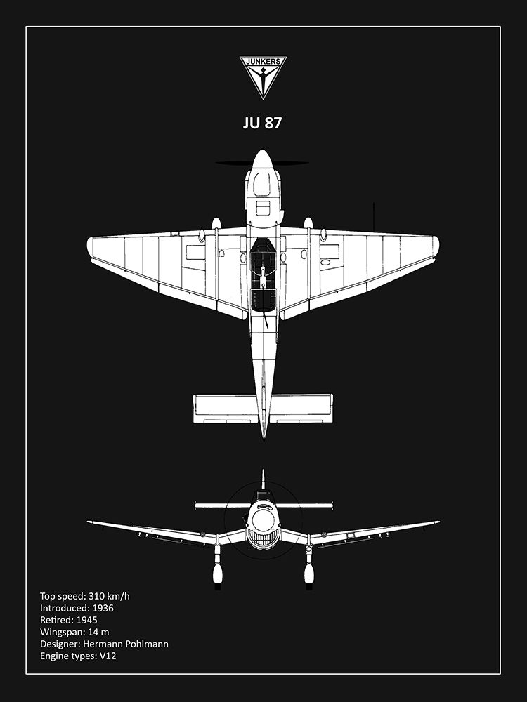 BP Junkers JU87 Black art print by Mark Rogan for $57.95 CAD