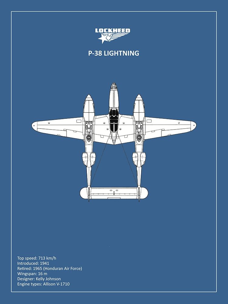 BP Lockheed P38 Lightning art print by Mark Rogan for $57.95 CAD