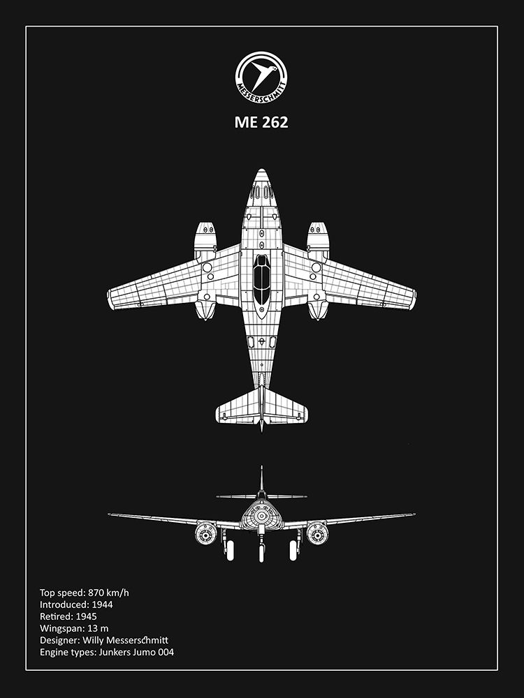 BP Messerschmitt ME262 Black art print by Mark Rogan for $57.95 CAD