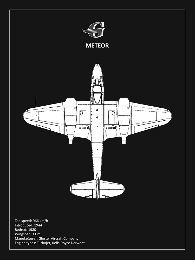 Gloster Meteor Black art print by Mark Rogan for $57.95 CAD
