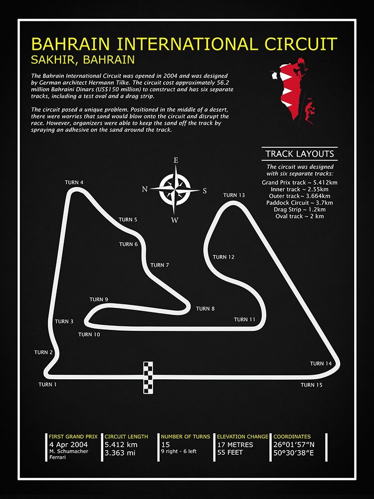 Bahrain Intl. Circuit BL art print by Mark Rogan for $57.95 CAD