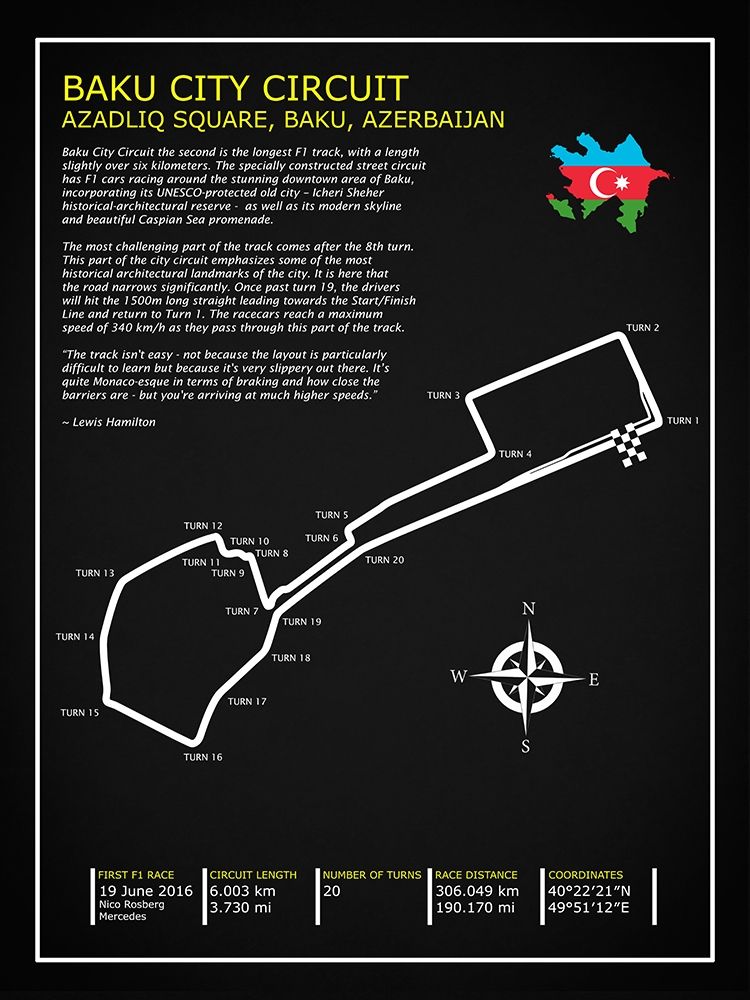 Baku City Circuit BL art print by Mark Rogan for $57.95 CAD