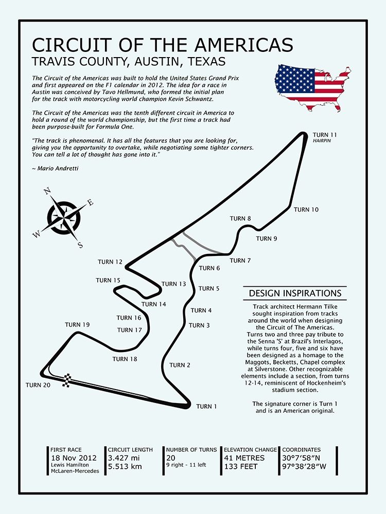 Circuit OfThe Americas art print by Mark Rogan for $57.95 CAD