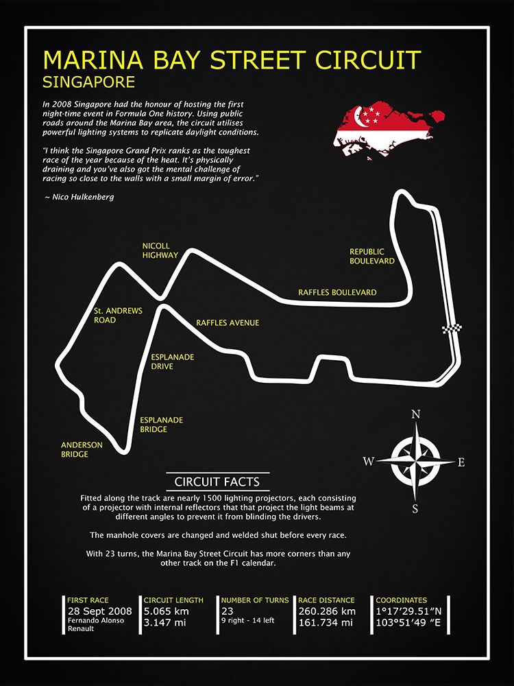 Marina Bay Circuit BL art print by Mark Rogan for $57.95 CAD