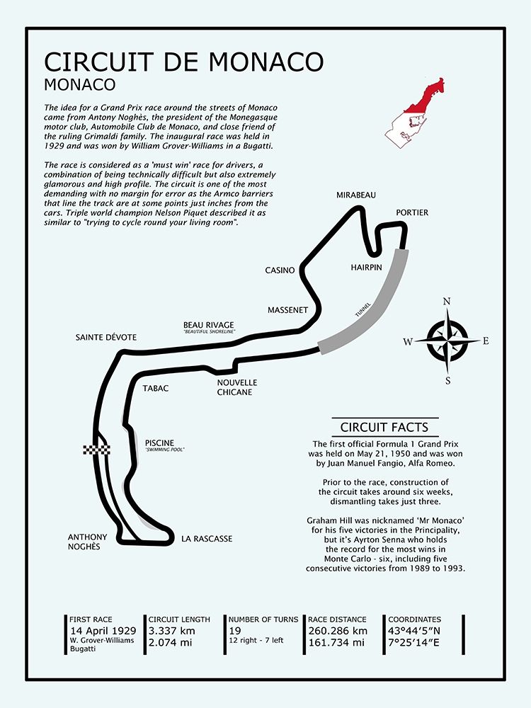 Monaco Circuit art print by Mark Rogan for $57.95 CAD