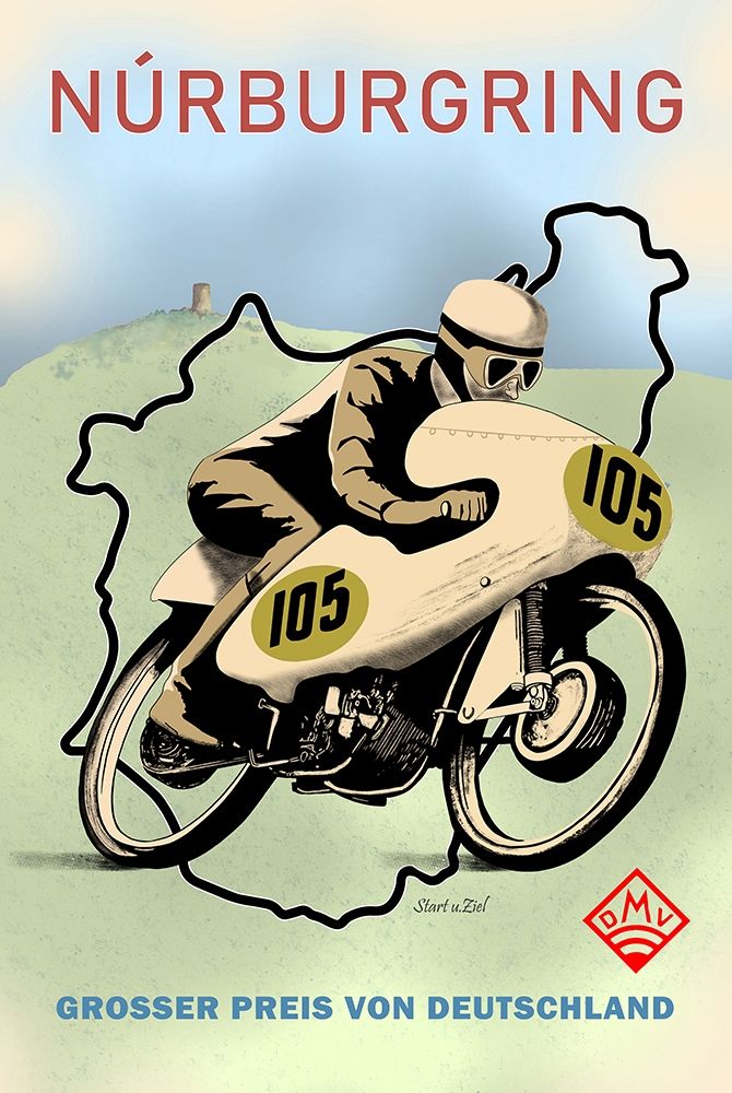 Nurburgring Motor Racing 1949 art print by Mark Rogan for $57.95 CAD
