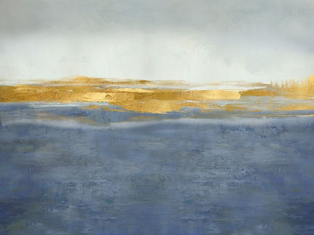 Linear Gold on Blue art print by Jake Messina for $57.95 CAD