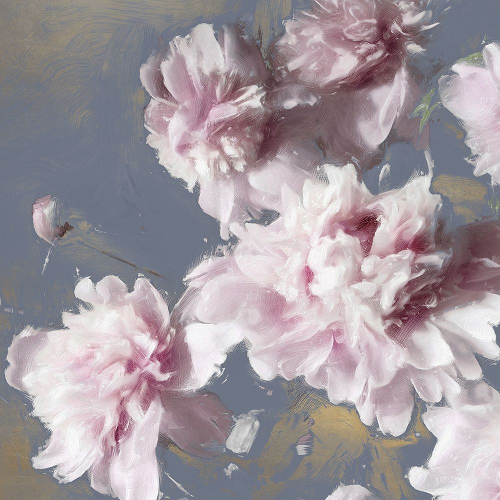 Peonies on Gray and Gold II art print by Shawna Sullivan for $57.95 CAD