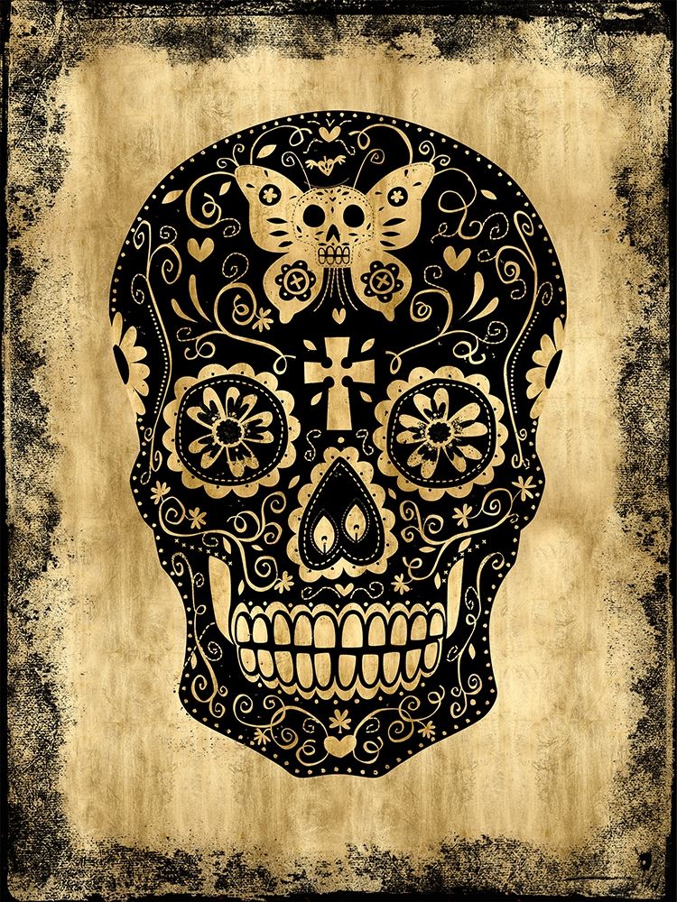 Day of the Dead in Black and Gold art print by Martin Wagner for $57.95 CAD