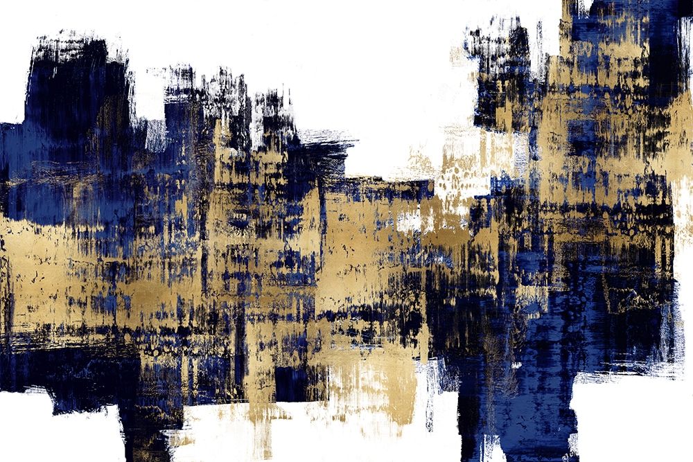Vibrant Gold on Blue art print by Alex Wise for $57.95 CAD