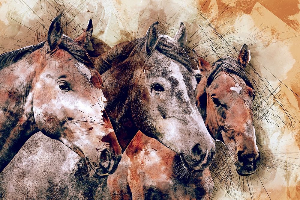 Horse Trio art print by Ronald Bolokofsky for $57.95 CAD