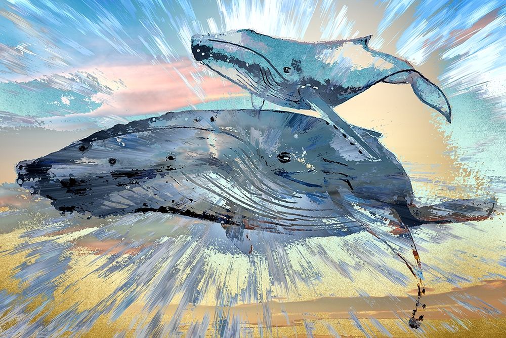Two Blue Whales art print by Ronald Bolokofsky for $57.95 CAD