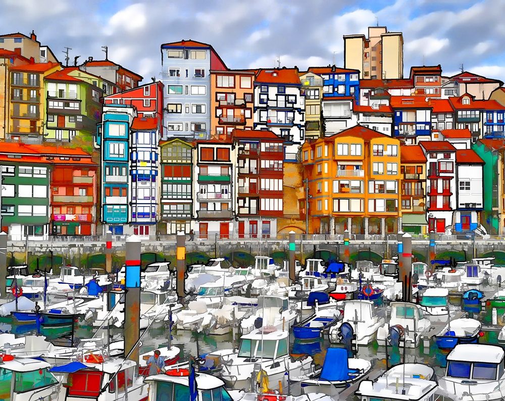 Bermeo Harbor art print by Ronald Bolokofsky for $57.95 CAD