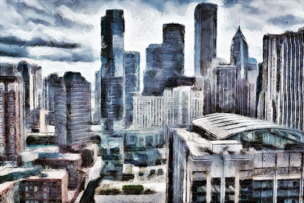 Chicago Buildings art print by Ronald Bolokofsky for $57.95 CAD