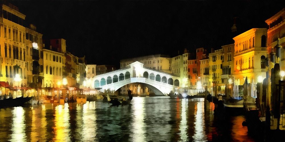 Rialto Bridge At Night art print by Ronald Bolokofsky for $57.95 CAD