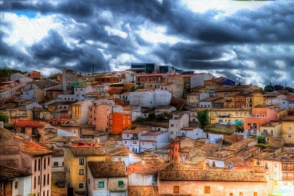 Village Along the Hillside art print by Ronald Bolokofsky for $57.95 CAD