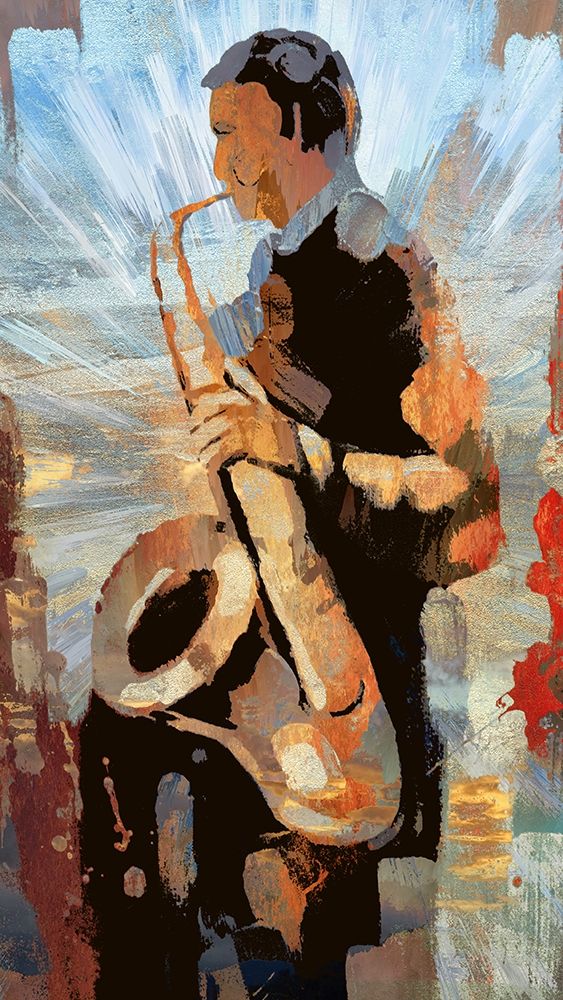 Sax Man art print by Ronald Bolokofsky for $57.95 CAD