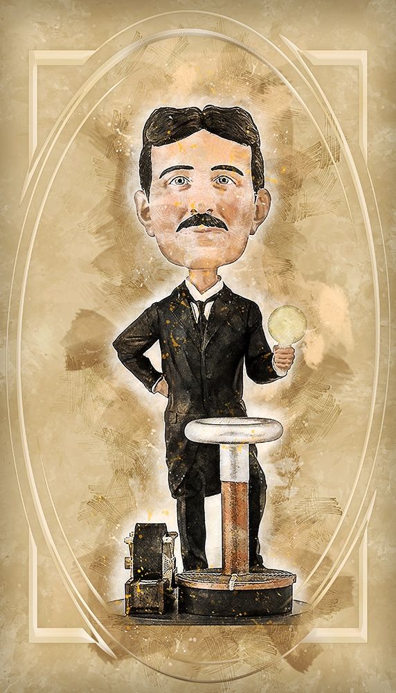 Nicolas Tesla art print by Ronald Bolokofsky for $57.95 CAD