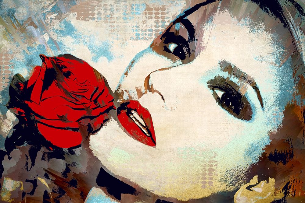 Red Lips and Red Rose art print by Ronald Bolokofsky for $57.95 CAD