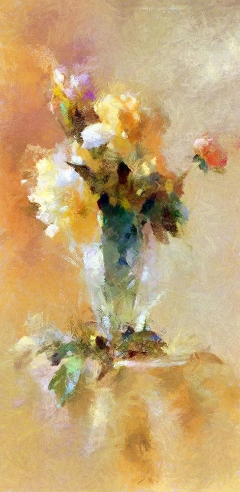 Pretty Roses In A Glass Vase art print by Ronald Bolokofsky for $57.95 CAD