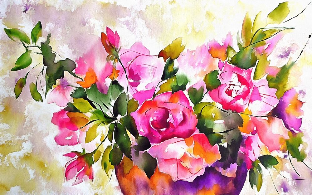 Potted Roses art print by Ronald Bolokofsky for $57.95 CAD