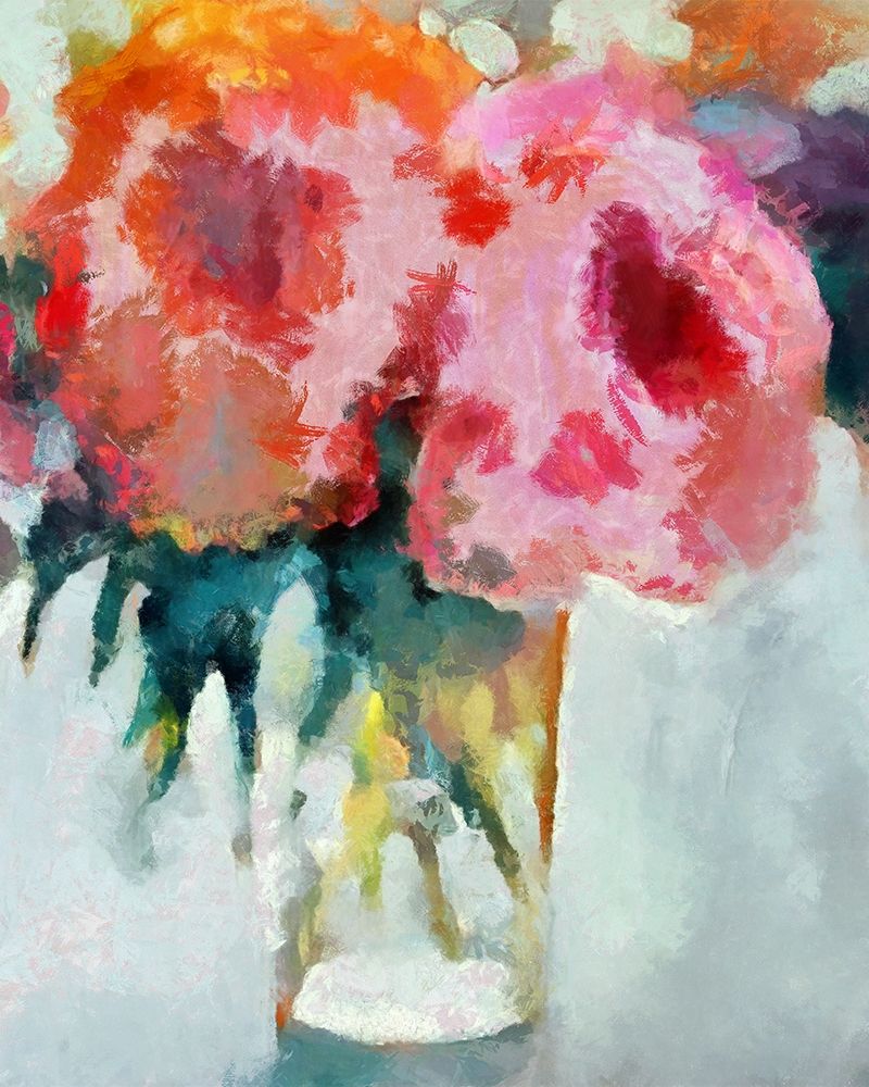 Glass Of Pink Flowers art print by Ronald Bolokofsky for $57.95 CAD