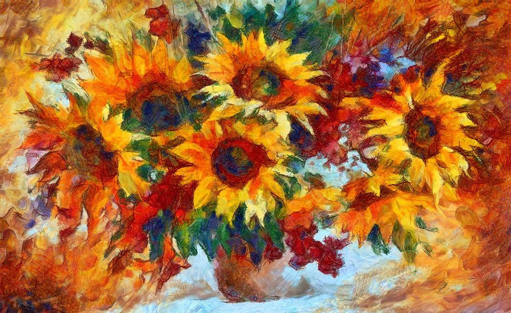 Sunny Sunflowers art print by Ronald Bolokofsky for $57.95 CAD