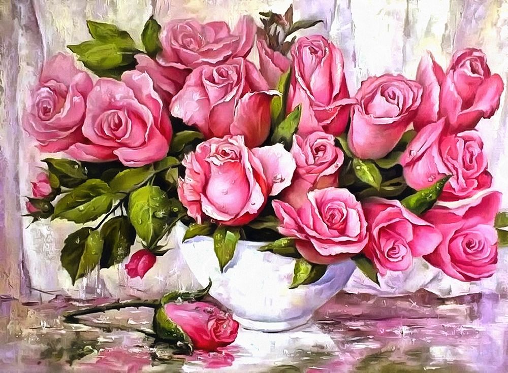 Fresh Pink Roses art print by Ronald Bolokofsky for $57.95 CAD