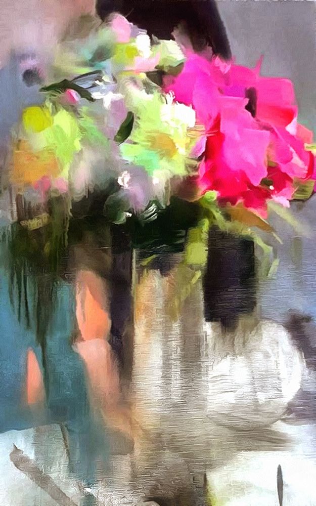 Colorful Peony Arrangement art print by Ronald Bolokofsky for $57.95 CAD