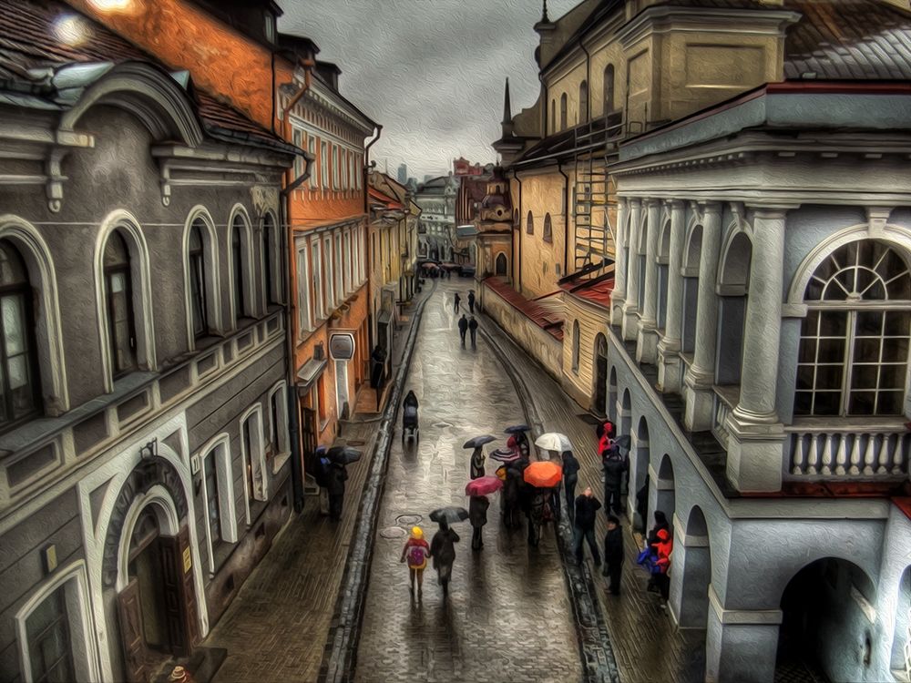Rainy Streets of Vienna art print by Ronald Bolokofsky for $57.95 CAD