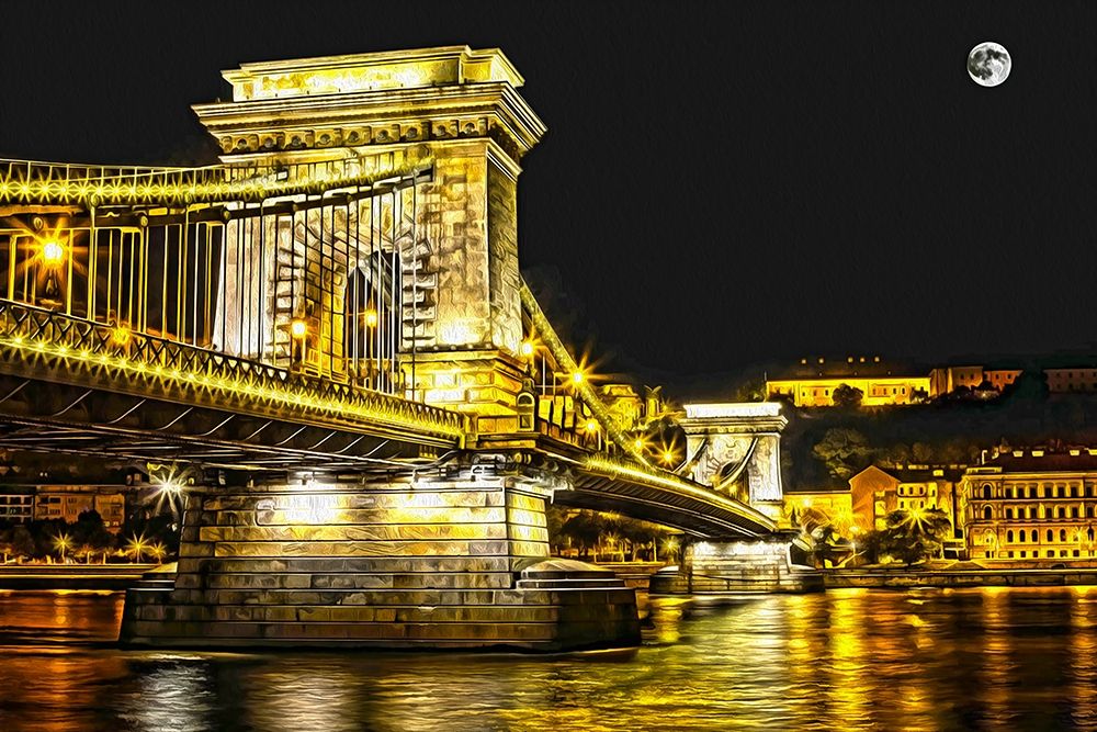 Chain Bridge Moonlight I art print by Ronald Bolokofsky for $57.95 CAD