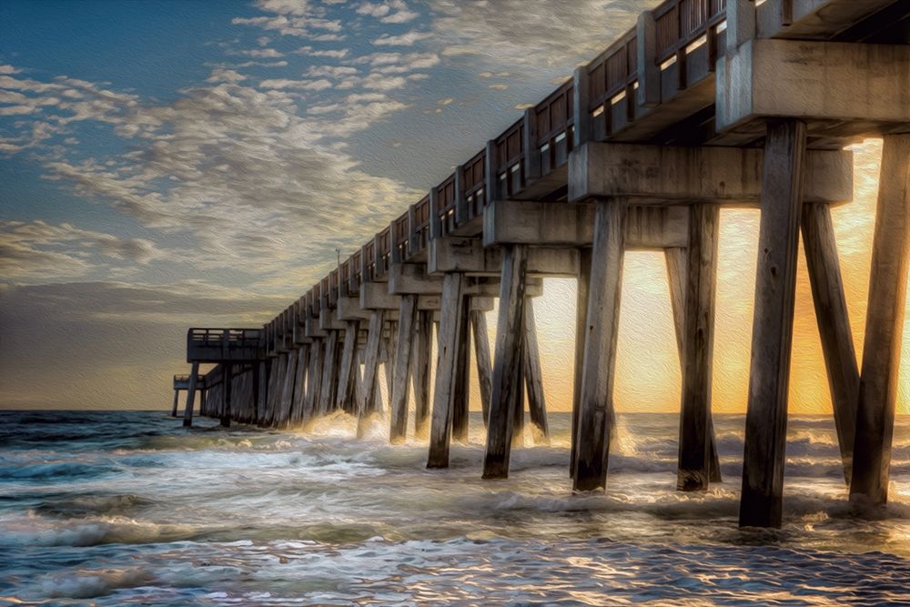Florida Beach Pier art print by Ronald Bolokofsky for $57.95 CAD