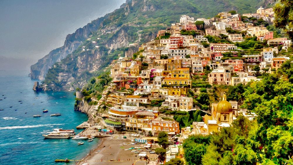 Positano Panorama art print by Ronald Bolokofsky for $57.95 CAD
