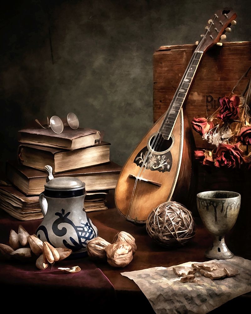Still Life with Mandolin art print by Ronald Bolokofsky for $57.95 CAD