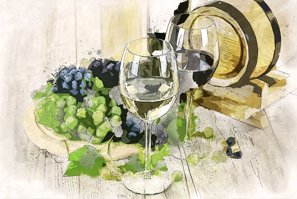 Two Types of Wine art print by Ronald Bolokofsky for $57.95 CAD