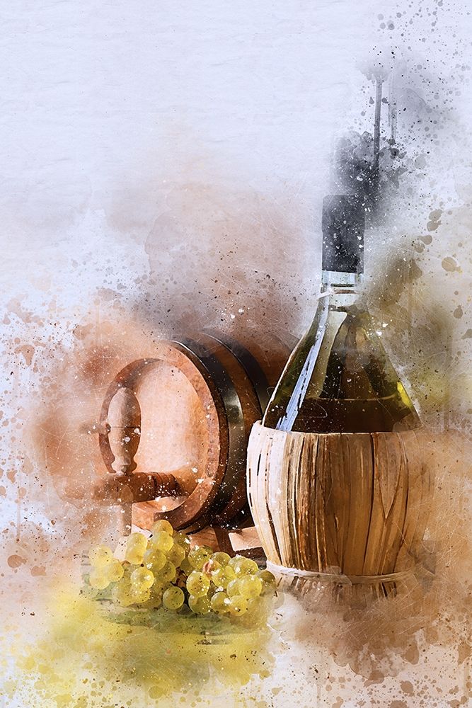Wine and Grapes I art print by Ronald Bolokofsky for $57.95 CAD