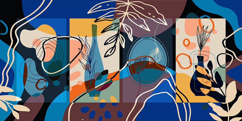 Abstract Boho Composition 225 art print by Ronald Bolokofsky for $57.95 CAD
