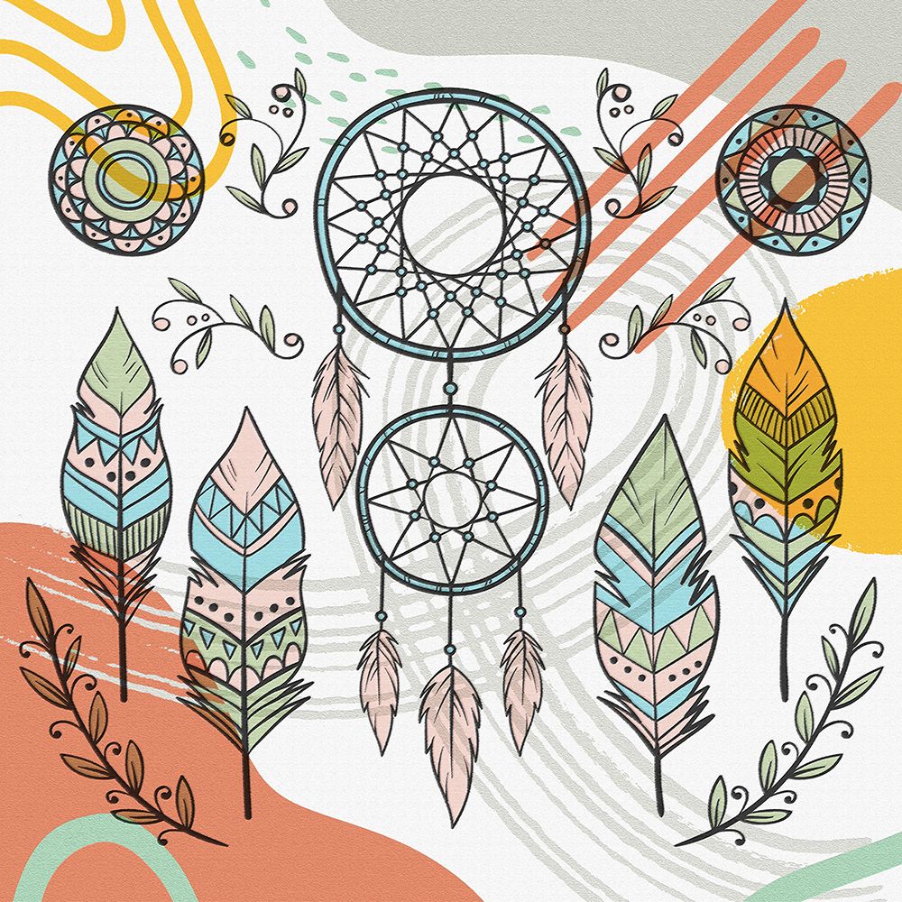 Boho Elements Collage 255 art print by Ronald Bolokofsky for $57.95 CAD