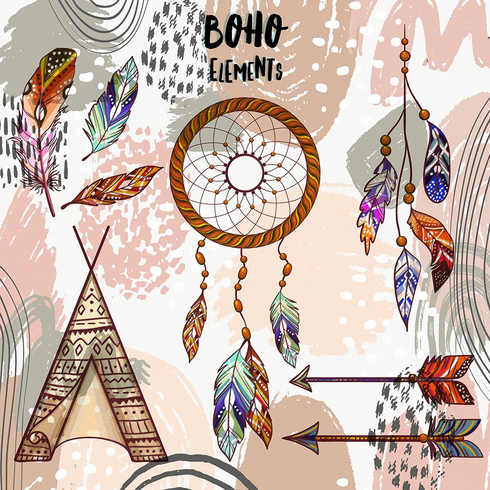 Boho Elements Collage 257 art print by Ronald Bolokofsky for $57.95 CAD