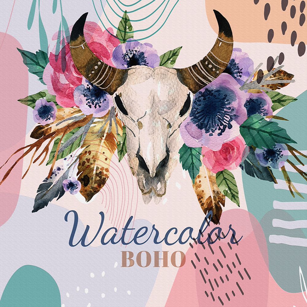 Watercolor Boho 156 art print by Ronald Bolokofsky for $57.95 CAD