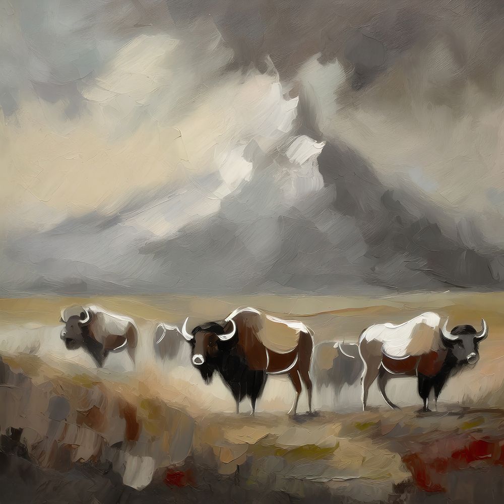 Buffalo in the Mist art print by Ronald Bolokofsky for $57.95 CAD