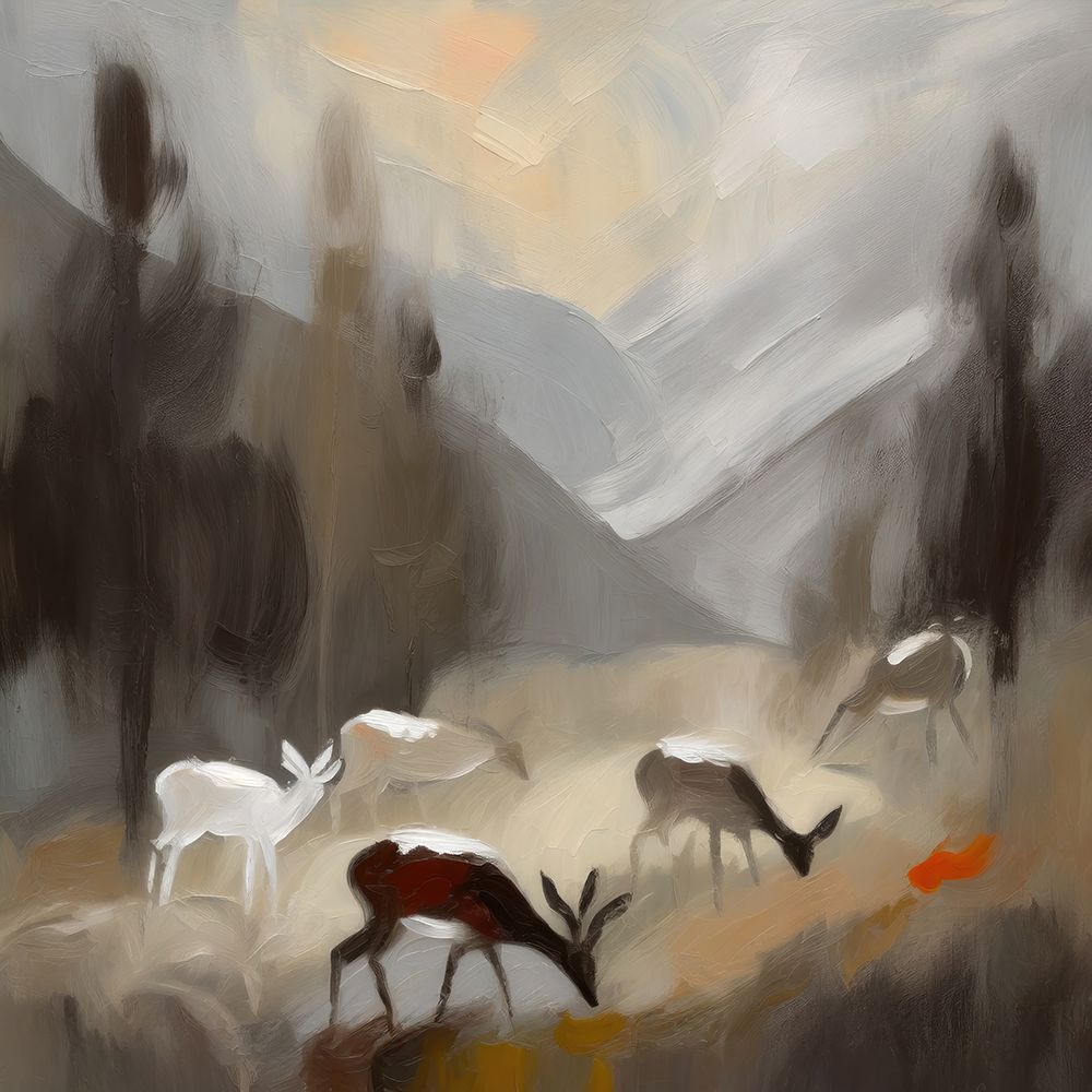 Deer in the Meadow art print by Ronald Bolokofsky for $57.95 CAD