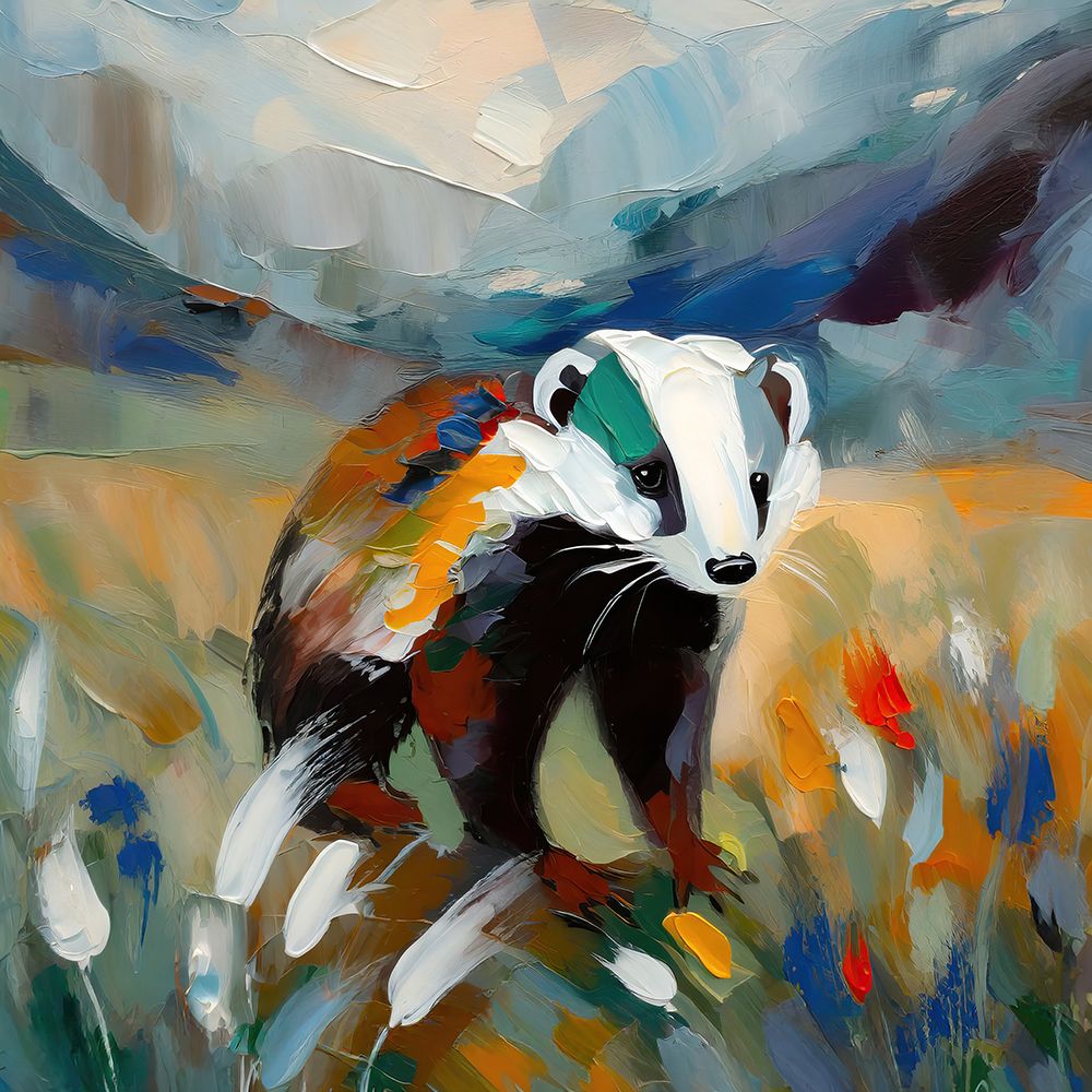 Expressionist Badger art print by Ronald Bolokofsky for $57.95 CAD