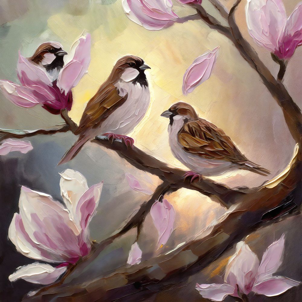 The Sprightly Sparrows art print by Ronald Bolokofsky for $57.95 CAD