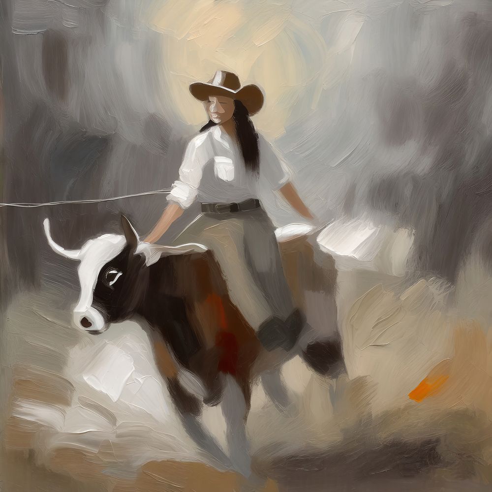 The Steer Rider art print by Ronald Bolokofsky for $57.95 CAD