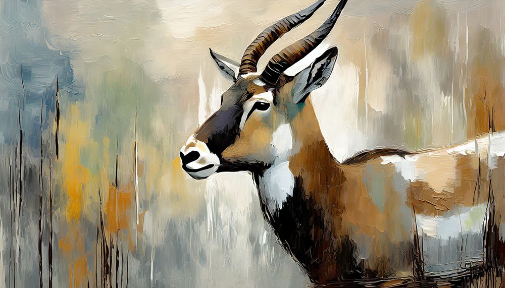 Brushstroke Pronghorn art print by Ronald Bolokofsky for $57.95 CAD