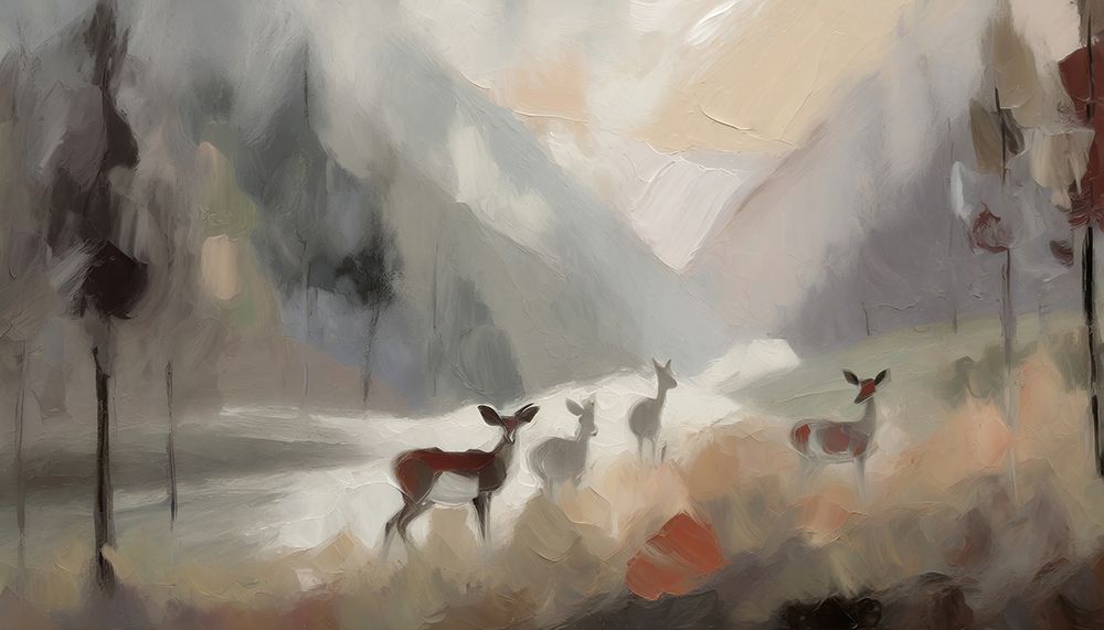 Deer Among the Trees art print by Ronald Bolokofsky for $57.95 CAD