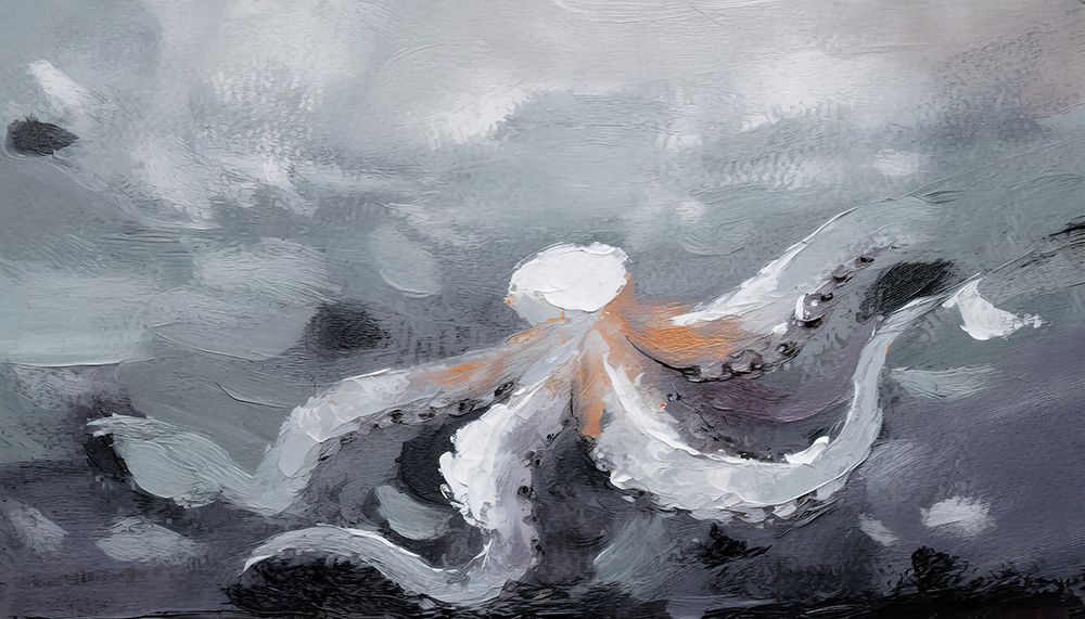 Octopus On the Ocean Floor art print by Ronald Bolokofsky for $57.95 CAD