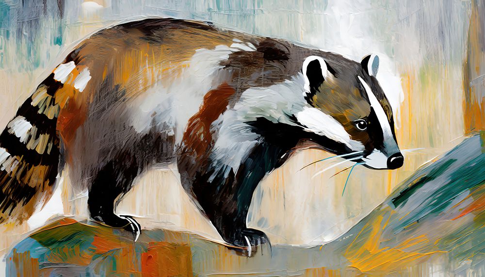 Portrait of a Badger art print by Ronald Bolokofsky for $57.95 CAD
